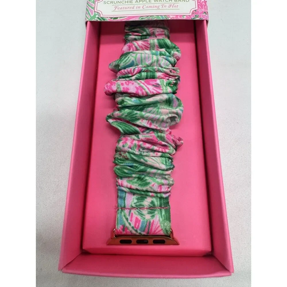 Lilly Pulitzer Scrunchie Apple Watch Band Coming In Hot Pink Green 38 40mm